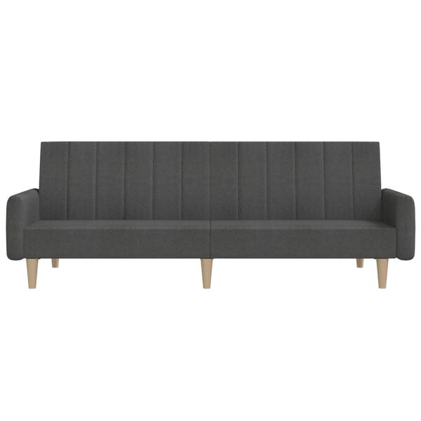 vidaXL Canap&eacute;-lit &agrave; 2 places Gris fonc&eacute; Tissu