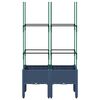vidaXL Jardini&egrave;re avec treillis bleu gris 80x40x142,5 cm PP