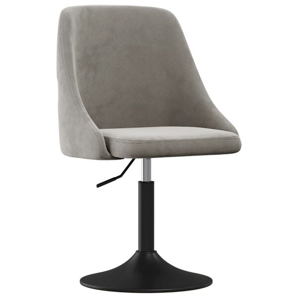 vidaXL Tabouret de bar Gris clair Velours