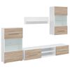 vidaXL Meubles TV avec lumi&egrave;re LED 5pcs ch&ecirc;ne sonoma bois d'ing&eacute;nierie