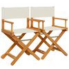 vidaXL Chaises de r&eacute;alisateur pliables lot de 2 blanc cr&egrave;me tissu