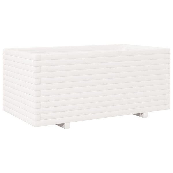 vidaXL Jardini&egrave;re blanc 110x60x49,5 cm bois de pin massif