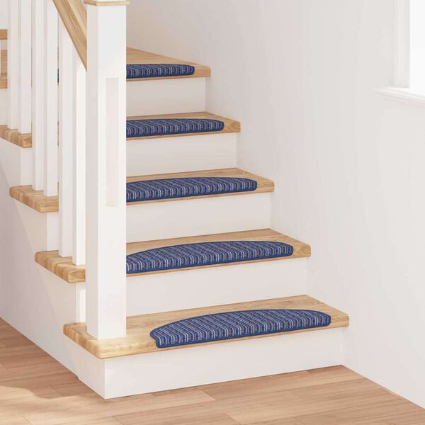 vidaXL Tapis d'escalier auto-adh&eacute;sifs 15 pcs Bleu 65 x 21 x 4 cm