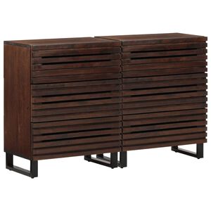 vidaXL Buffets 2 pcs 60x34x75 cm bois massif de manguier