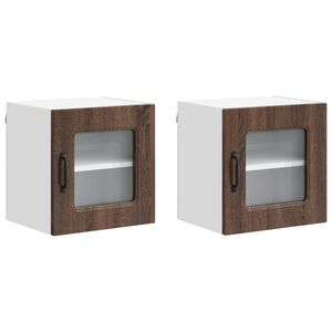 vidaXL Panneau de lave-vaisselle Kalmar 2 pc Ch&ecirc;ne brun