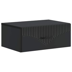 vidaXL Cabinet de chevet mural avec tiroir Noir 49 x 34,5 x 20 cm