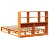 vidaXL Lit biblioth&egrave;que sans matelas cire marron 140x200cm bois massif