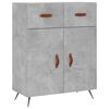 vidaXL Buffet haut Gris b&eacute;ton 69,5x34x180 cm Bois d'ing&eacute;nierie