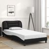 vidaXL Cadre de lit avec LED sans matelas Hvar noir et blanc 100x200 cm