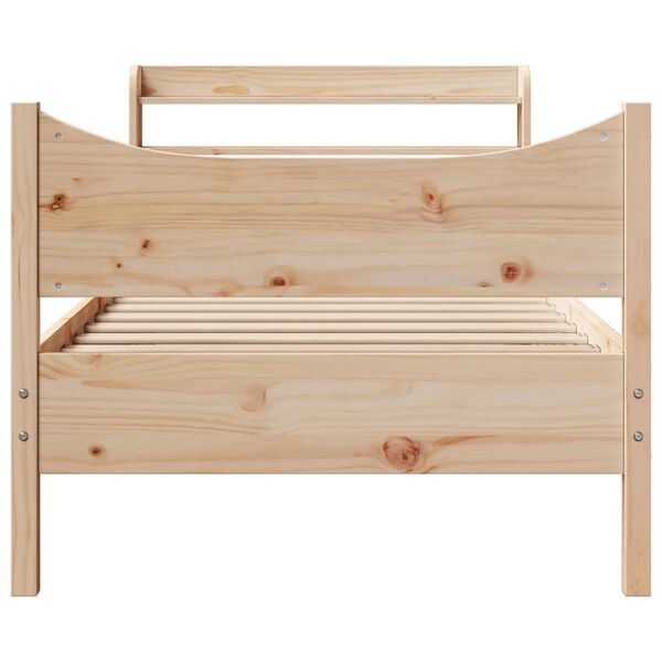 vidaXL Cadre de lit avec t&ecirc;te de lit 75x190 cm bois de pin massif