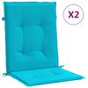 vidaXL Coussins de chaise &agrave; dossier bas lot de 2 turquoise tissu