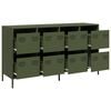 vidaXL Buffet vert olive 135x39x73,5 cm acier laminé à froid