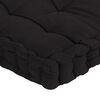 vidaXL Coussins de plancher de palette lot de 4 Noir Coton