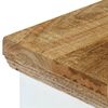 vidaXL Table de chevet Blanc et marron 40x30x50cm Manguier solide brut