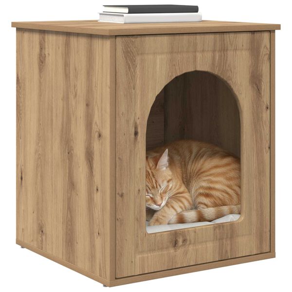 vidaXL Maison pour chat Ch&ecirc;ne artisan 53 x 52 x 62 cm