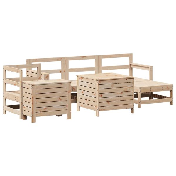 vidaXL Salon de jardin 7 pcs bois de pin massif