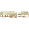 vidaXL Ensemble de canap&eacute;s d'ext&eacute;rieur 6 pc 5 place Blanc et cr&egrave;me