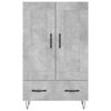 vidaXL Buffet haut gris b&eacute;ton 69,5x31x115 cm bois d'ing&eacute;nierie