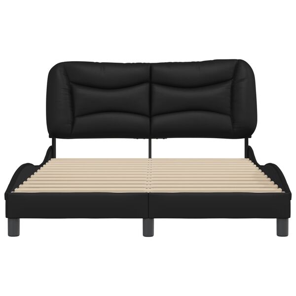 vidaXL Cadre de lit sans matelas Hvar noir 140x200 cm similicuir