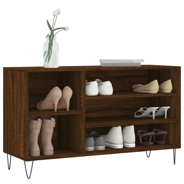 vidaXL Armoire &agrave; chaussures Ch&ecirc;ne marron 102x36x60cm Bois d'ing&eacute;nierie