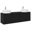 vidaXL Ensemble d'armoire de salle de bain 3 pc Noir