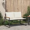 vidaXL banc avec coussin Noir et blanc cr&egrave;me 115 x 65 x 72 cm Rotin