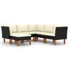 vidaXL Salon de jardin 6 pcs avec coussins R&eacute;sine tress&eacute;e Noir