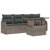 vidaXL Ensemble de canap&eacute; de jardin 5 pcs Gris Poly Rattan