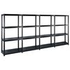 vidaXL &Eacute;tag&egrave;re de rangement &agrave; 4 niveaux Noir 244x30,5x130 cm Plastique