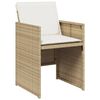 vidaXL Chaises de jardin avec coussins lot de 4 beige résine tressée