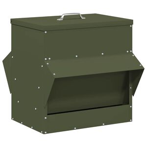 vidaXL Mangeoire pour poules Vert olive 40,5 x 45 x 41 cm