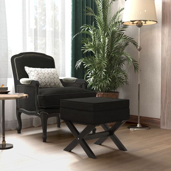 vidaXL Tabouret de rangement Noir 45x45x49 cm Velours