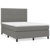 vidaXL Sommier &agrave; lattes de lit avec matelas Gris fonc&eacute; 140x200cm Tissu