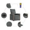 vidaXL Fauteuil inclinable de massage &eacute;lectrique Gris fonc&eacute; Tissu