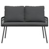 vidaXL Ensemble de salle &agrave; manger pour jardin 2 pcs Noir polyrotin