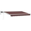 vidaXL Cadre de store manuel avec LEDs Marron et blanc 3,5 x 2,5 m