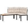 vidaXL Ensemble de banc de jardin avec coussins 4 pcs noir