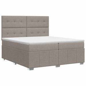 vidaXL Lit boxspring avec matelas Taupe 140 x 190 cm Tissu
