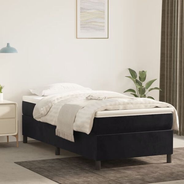 vidaXL Cadre de lit noir 100x200 cm velours