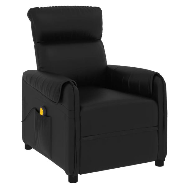 vidaXL Fauteuil de massage Noir Similicuir