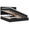 vidaXL Lit de rangement LED avec matelas Noir 180 x 200 cm Tissu