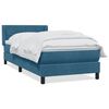 vidaXL Sommier &agrave; lattes de lit et matelas bleu fonc&eacute; 90x210 cm velours