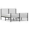 vidaXL Cadre de lit m&eacute;tal sans matelas avec pied de lit noir 140x190cm