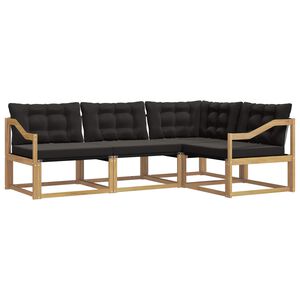 vidaXL Ensemble de canap&eacute;s d'ext&eacute;rieur 4 pcs Blanc et noir