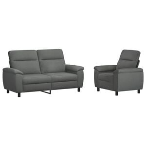 vidaXL Ensemble de Canap&eacute;s 2 pcs Gris fonc&eacute; Tissu