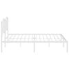 vidaXL Cadre de lit m&eacute;tal sans matelas et t&ecirc;te de lit blanc 200x200 cm