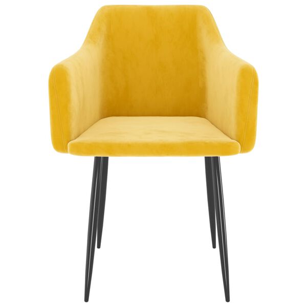 vidaXL Chaises &agrave; manger lot de 2 Jaune moutarde Velours