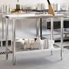 vidaXL Table de travail de cuisine 110x55x85 cm acier inoxydable