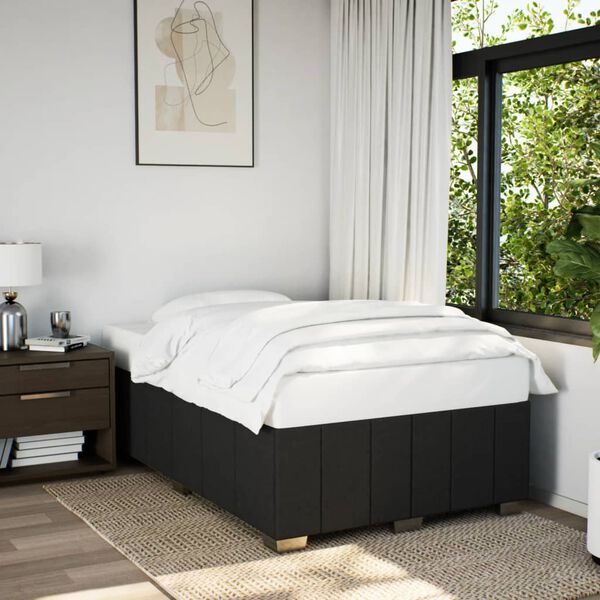 vidaXL Cadre de lit sans matelas noir 120x200 cm tissu
