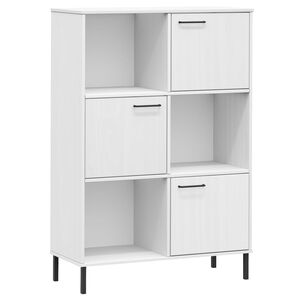 vidaXL Biblioth&egrave;que avec pieds en m&eacute;tal Blanc 90x35x128,5 cm Bois OSLO